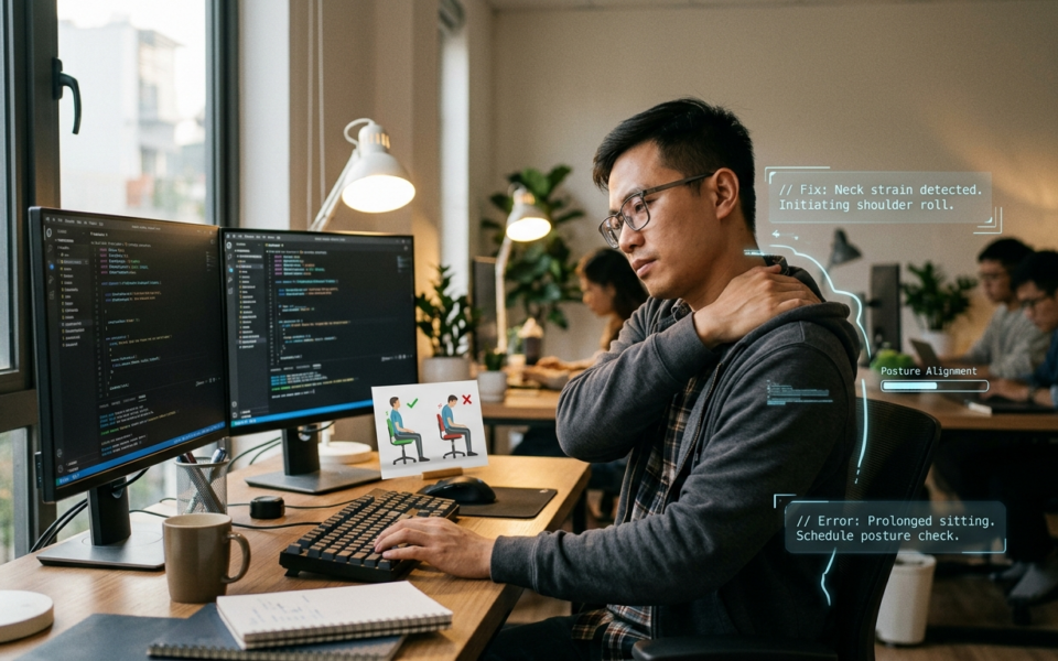 Debug lưng, vai, gáy một developer
