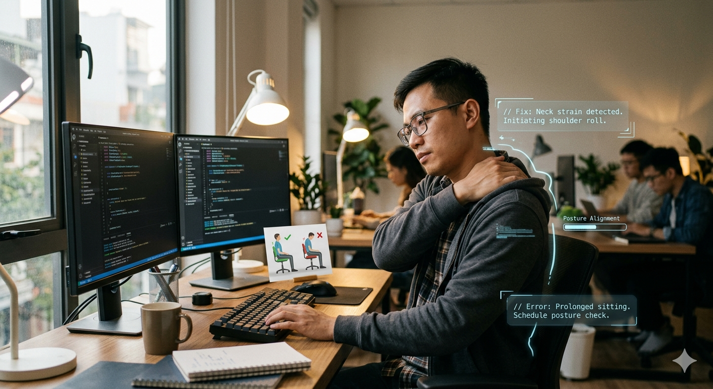 Debug lưng, vai, gáy một developer